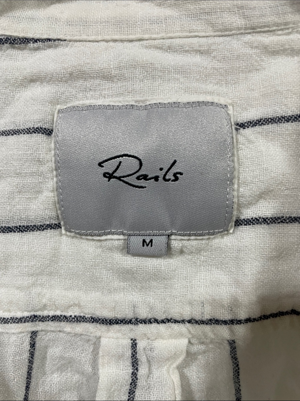 Rails White Button-Up Blouse with Black Pinstripes - Picture 2 of 4